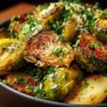 Garlic Butter Roasted Brussels