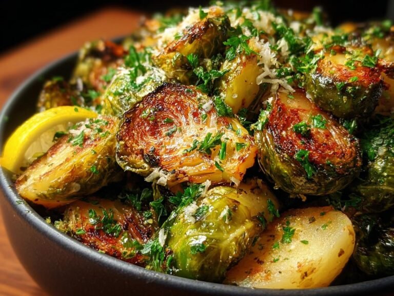 Garlic Butter Roasted Brussels