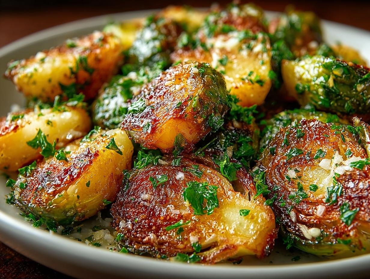 Garlic Butter Roasted Brussels