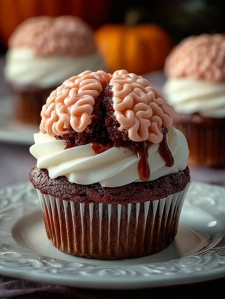 Halloween Brain Cupcakes