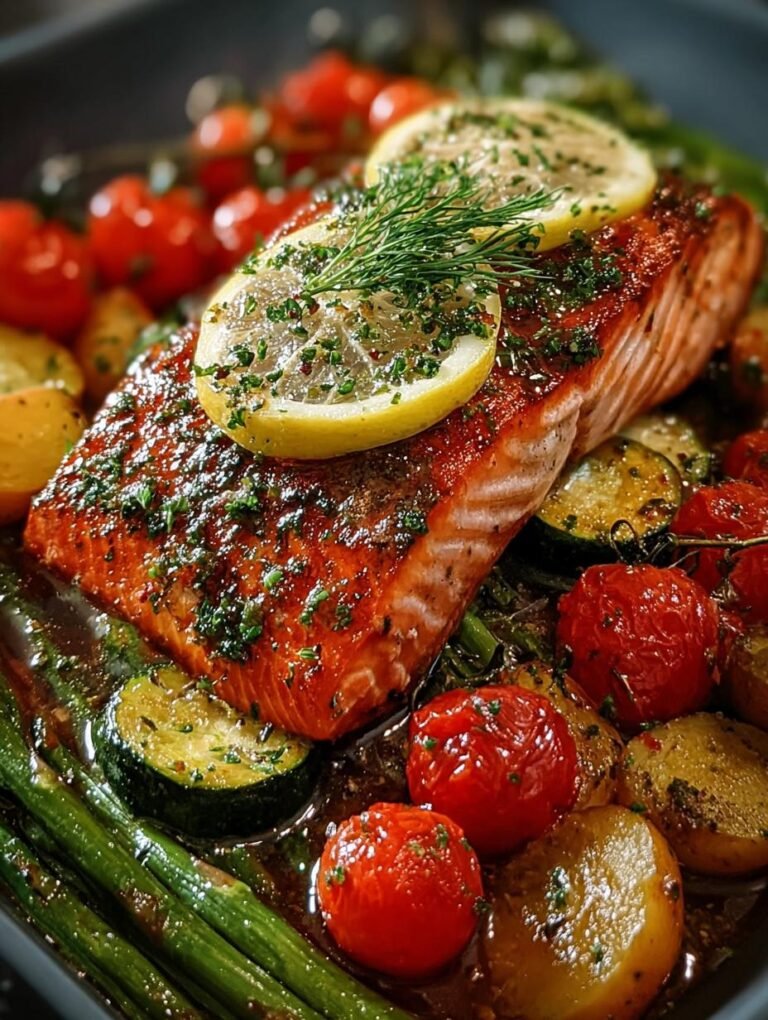 Honey Garlic Salmon Veggies