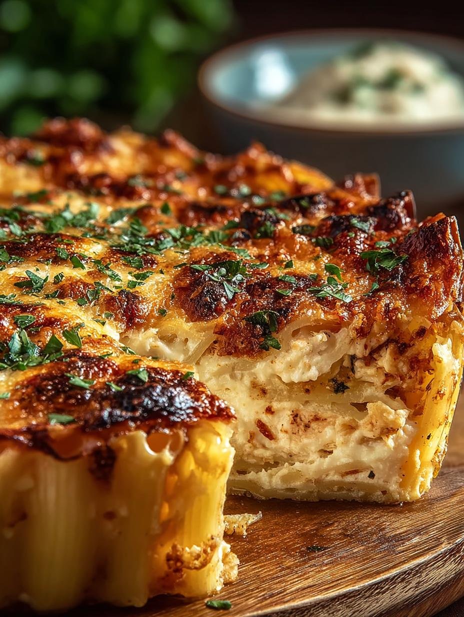 Irresistible Creamy Cajun Chicken pasta bake in a baking dish, topped with melted cheese and fresh parsley, ready to serve.