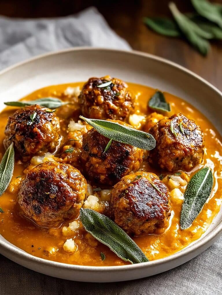 Meatballs Pumpkin Sage Sauce