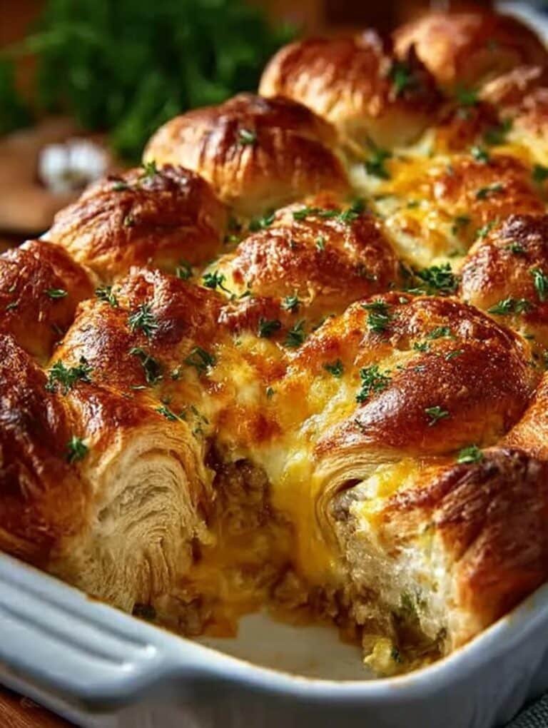 Overnight Croissant Breakfast Casserole