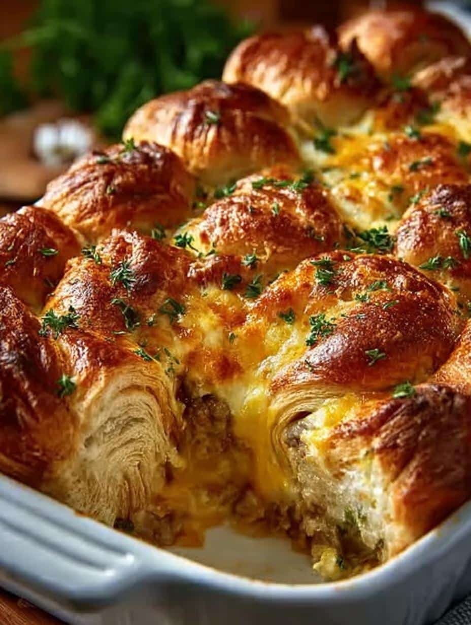 Overnight Croissant Breakfast Casserole