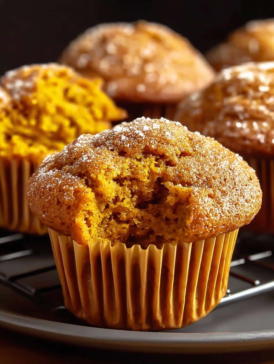 Delicious Pumpkin Muffins with a dusting of powdered sugar, ready for a cozy fall morning