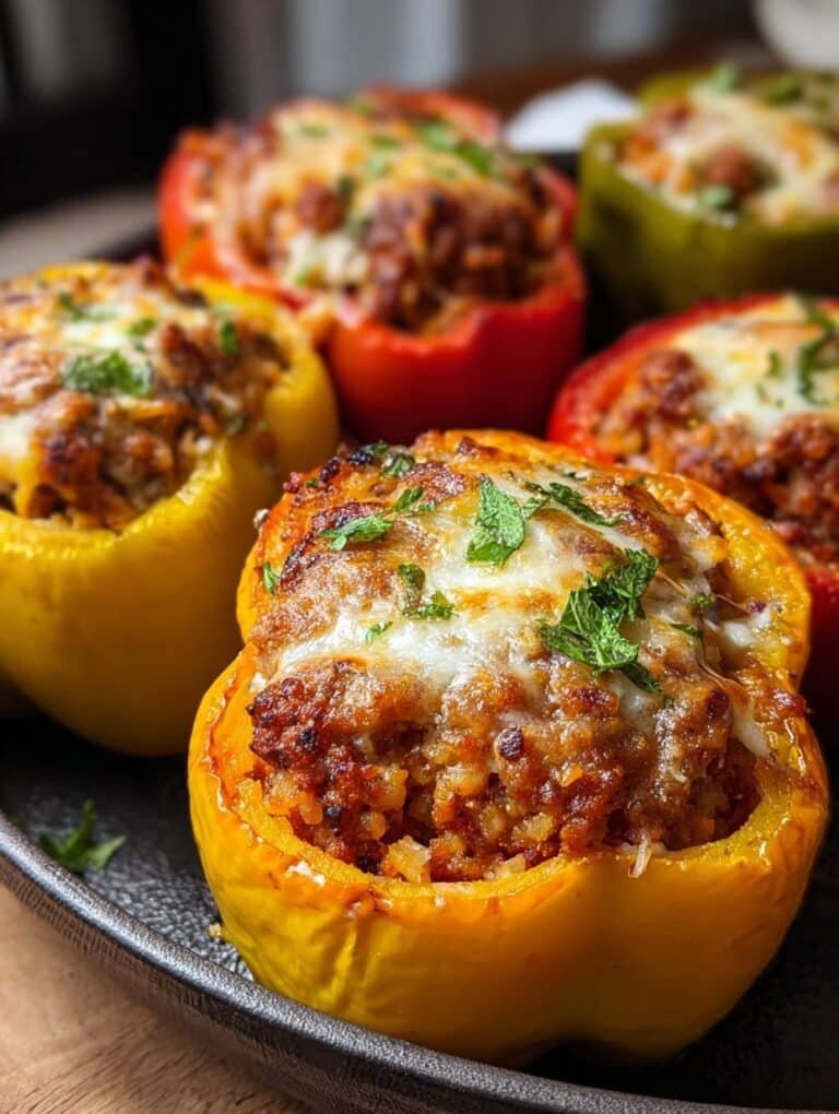 Pumpkin Sausage Stuffed Peppers