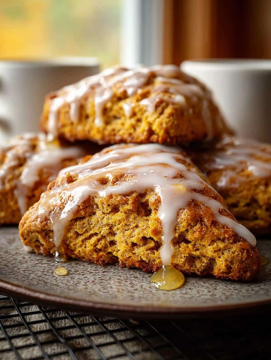 Delicious Pumpkin Scones Maple Glaze Recipe - Pumpkin Scones Maple Glaze - main visual representation