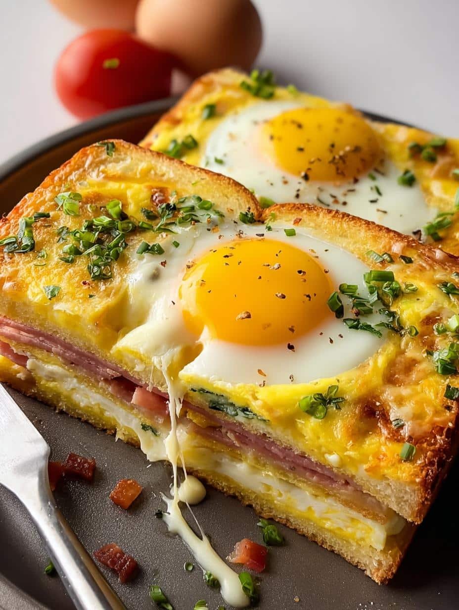Sheet Pan Breakfast Egg: Amazing 1-Pan Meal - Sheet Pan Breakfast Egg - assembled sandwich