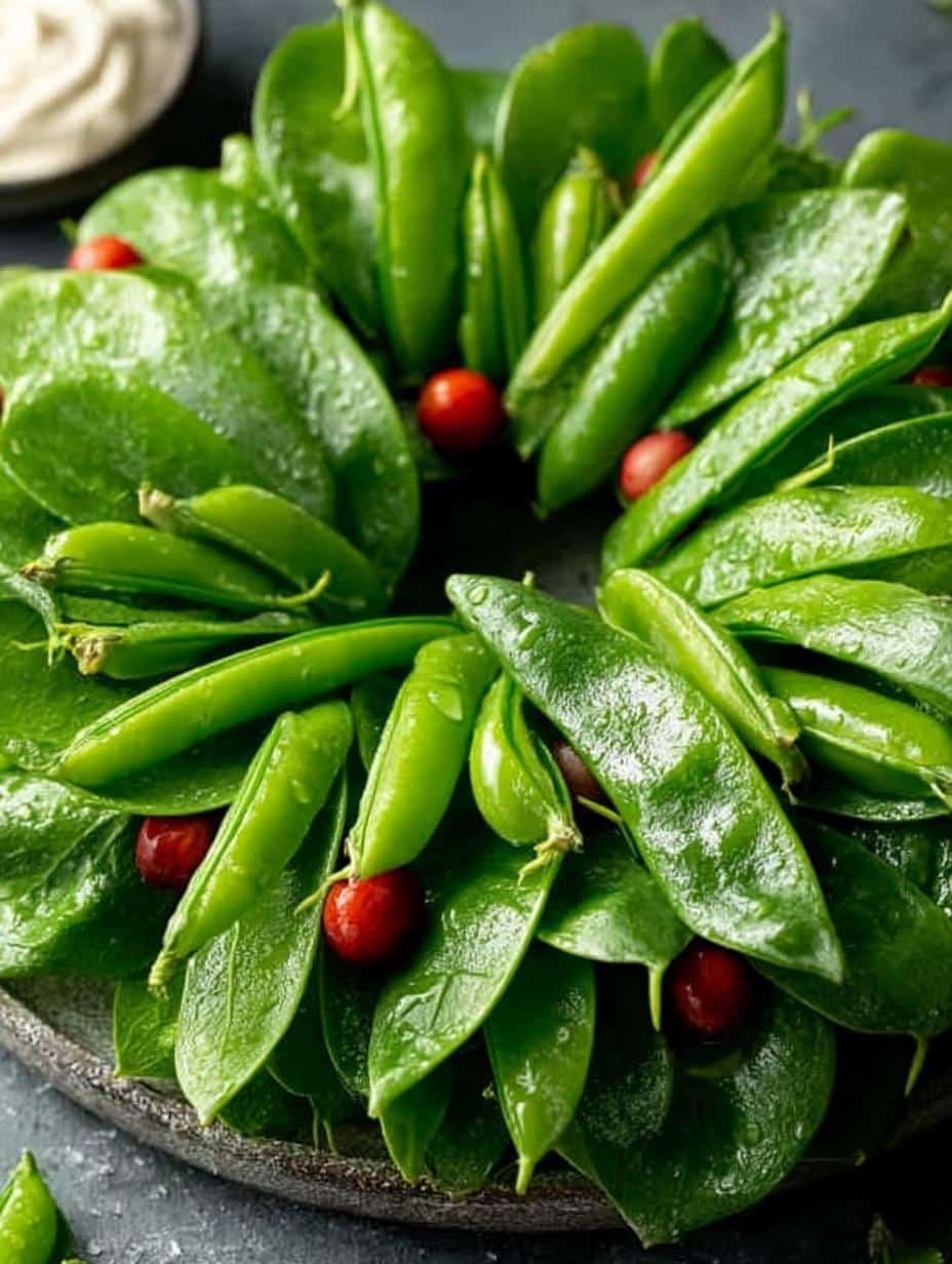 Snow Pea Holiday Wreath: 7 Steps to Create a Festive Masterpiece - Snow Pea Holiday Wreath - additional detail