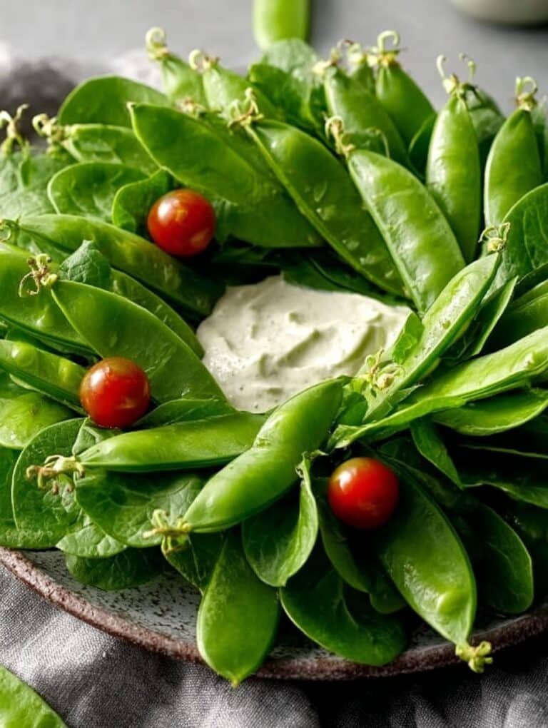 Snow Pea Holiday Wreath