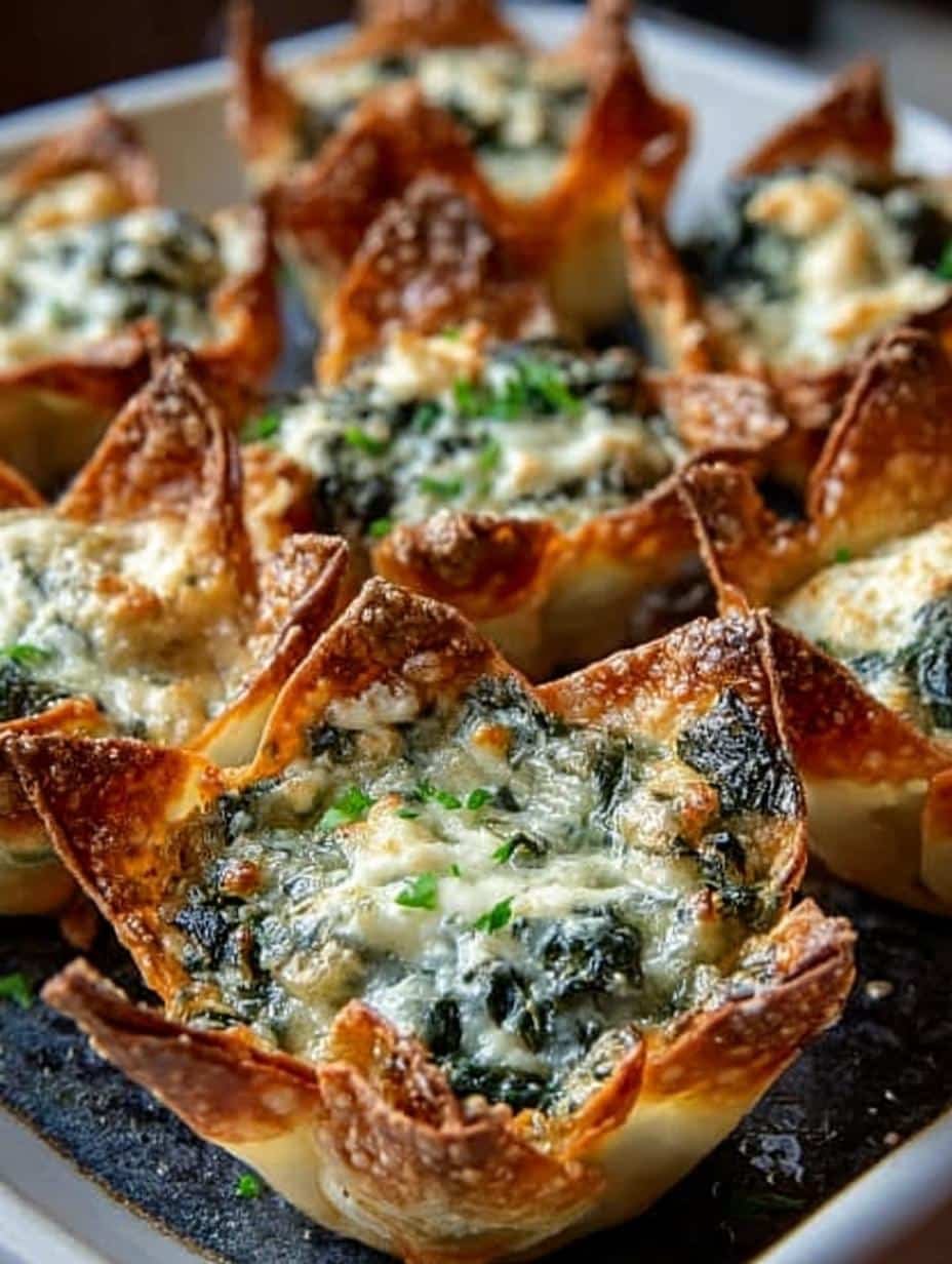 Spinach Artichoke Wonton Cups: 7 Irresistible Variations - Spinach Artichoke Wonton Cups - additional detail