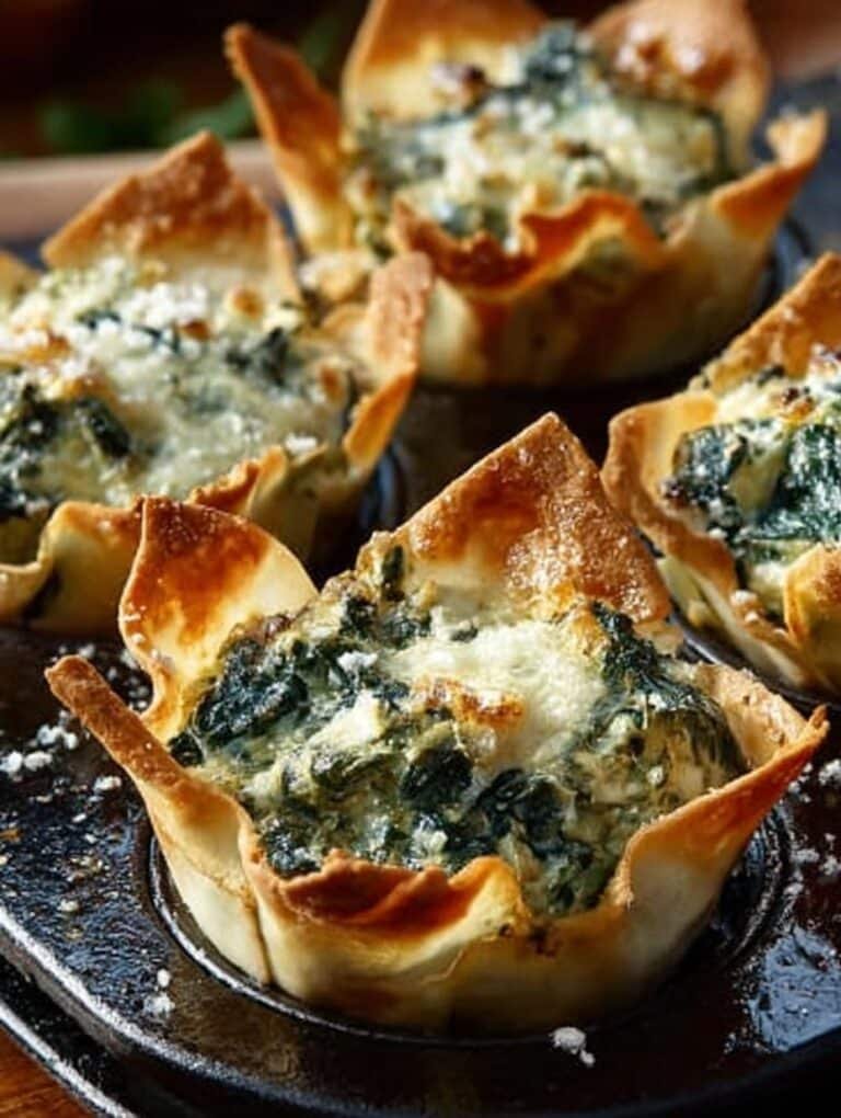 Spinach Artichoke Wonton Cups