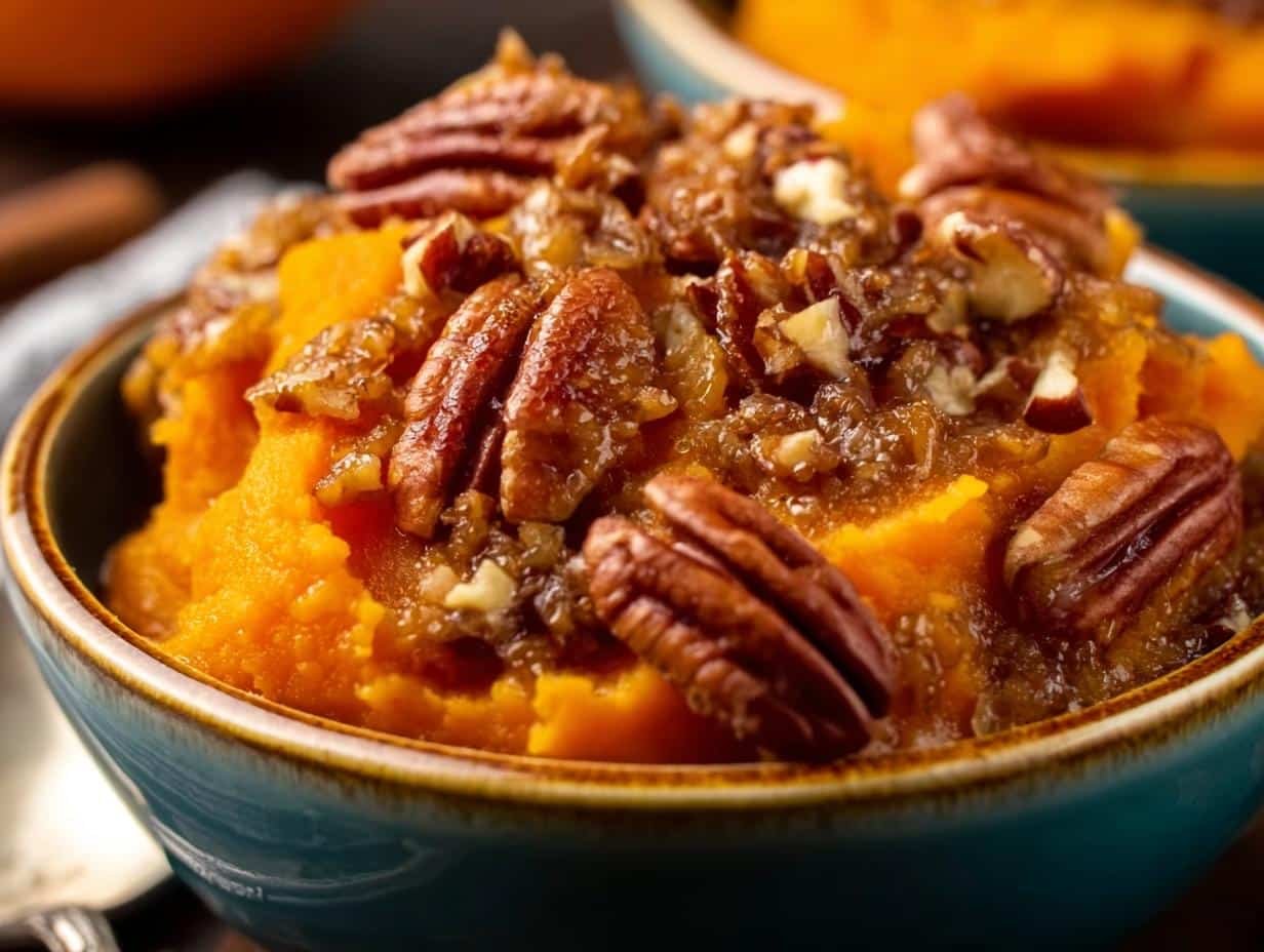 Sweet Potatoes Maple Pecans
