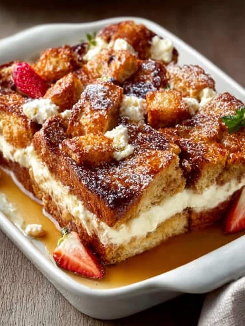 Irresistible Baked Cream Cheese French Toast Casserole - Baked Cream Cheese French - additional detail