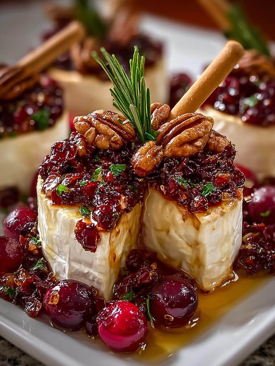 Candied Pecan Cranberry Brie: 12 Festive Bites to Savor - Candied Pecan Cranberry Brie - additional detail