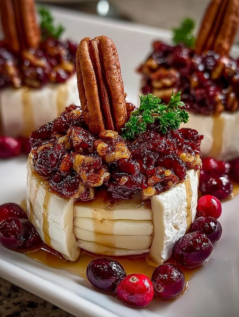 Candied Pecan Cranberry Brie
