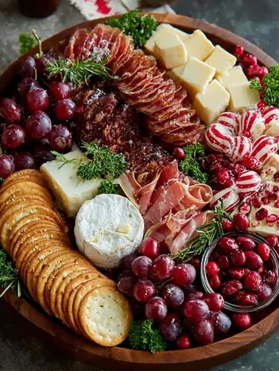 Candy Cane Charcuterie Board