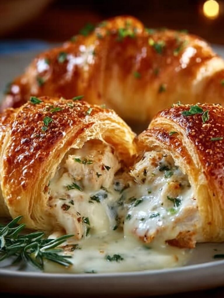 Chicken Alfredo Stuffed Crescents