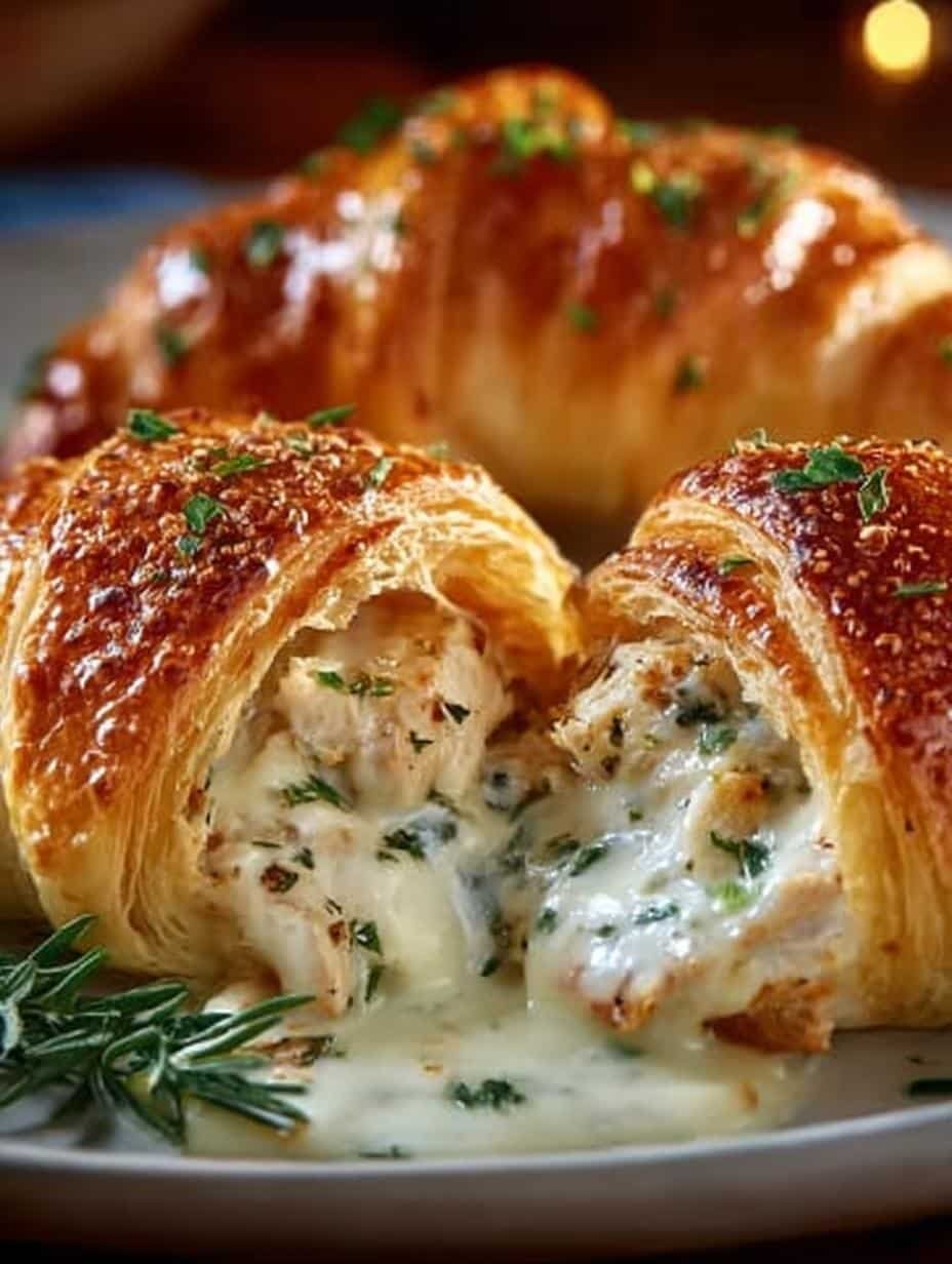 Chicken Alfredo Stuffed Crescents
