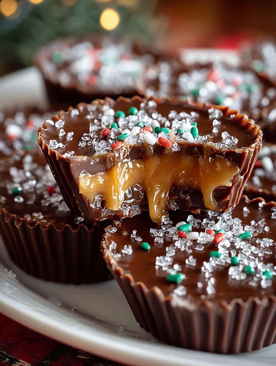 Christmas Chocolate Caramel Cups