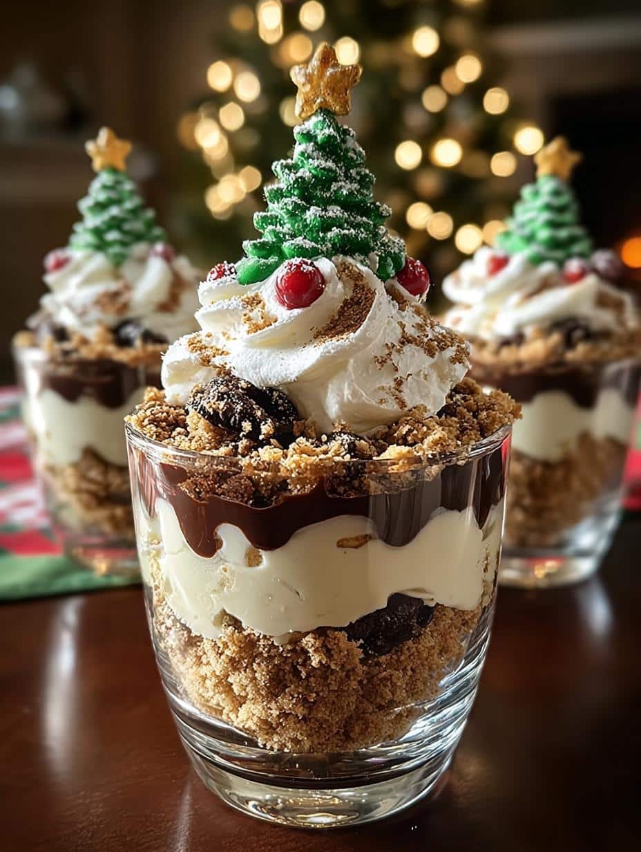 Delicious Christmas Dirt Cups for Festive Flavor - Christmas Dirt Cups - additional detail