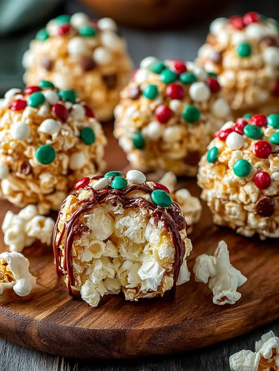 Festive Christmas Popcorn Balls for Sweet Holiday Cheer - Christmas Popcorn Balls - additional detail