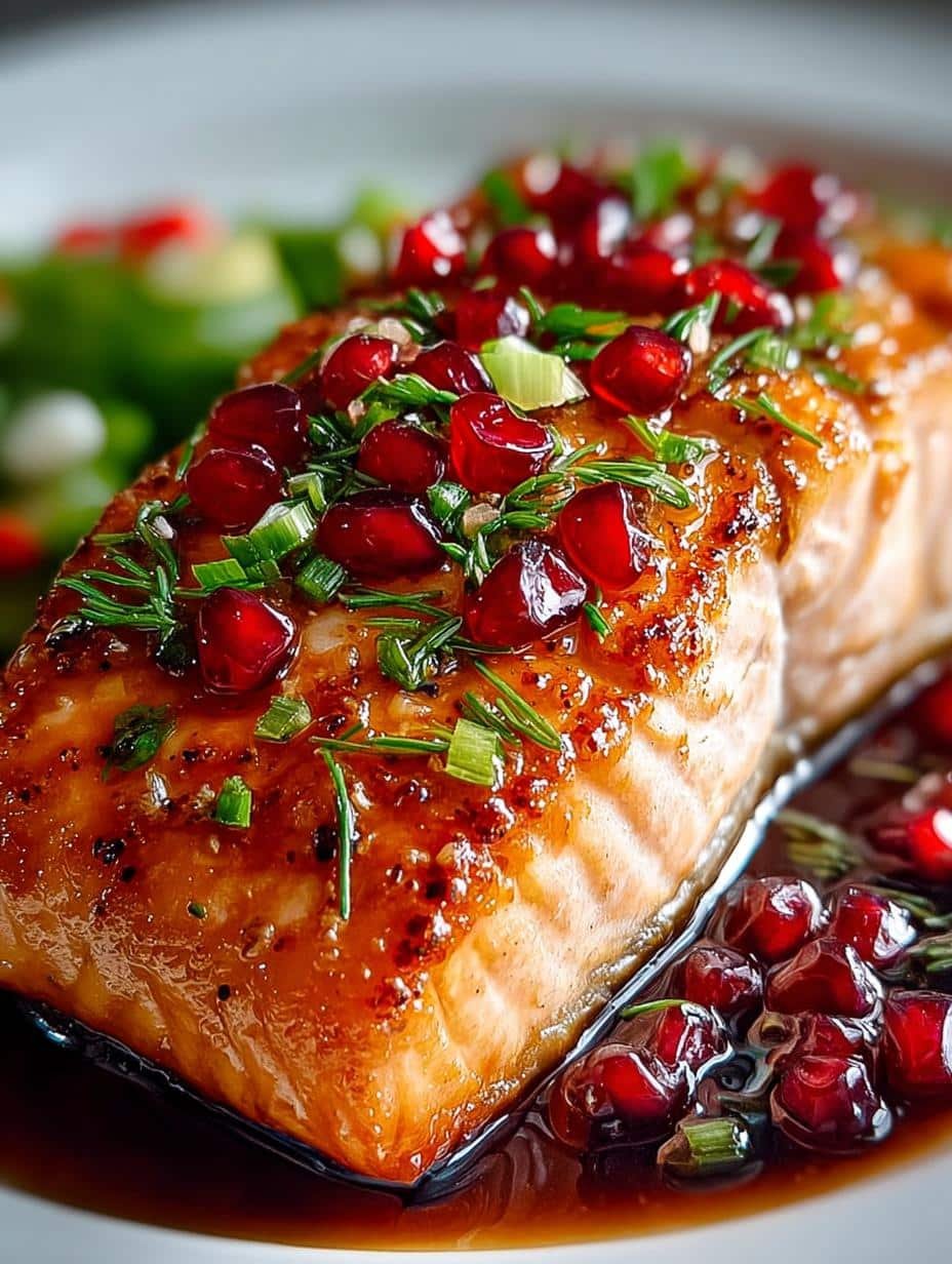 Mouthwatering Christmas Salmon with Pomegranate Glaze - Christmas Salmon - additional detail