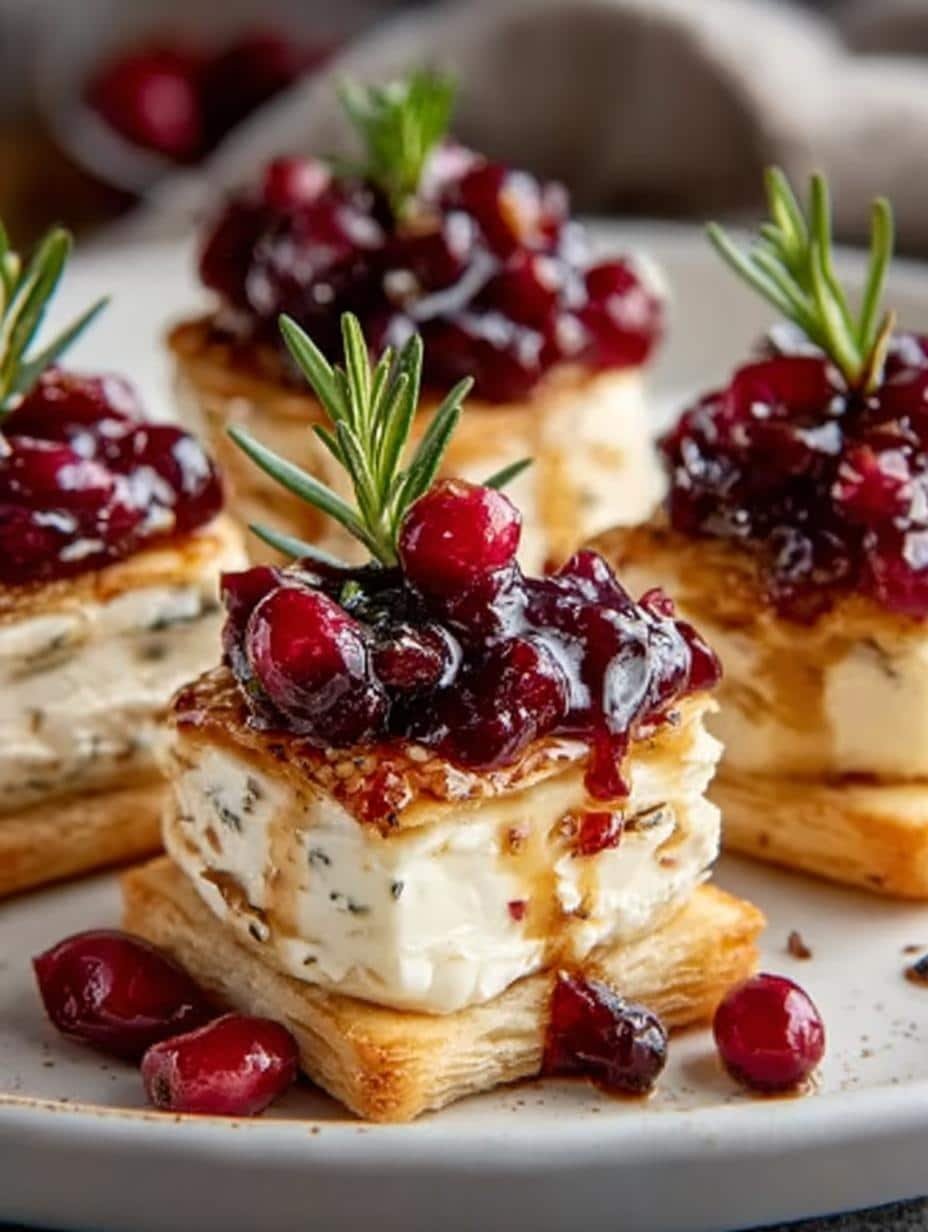 Cranberry Brie Bites with Puff Pastry: Irresistible Delights - Cranberry Brie Bites with - additional detail