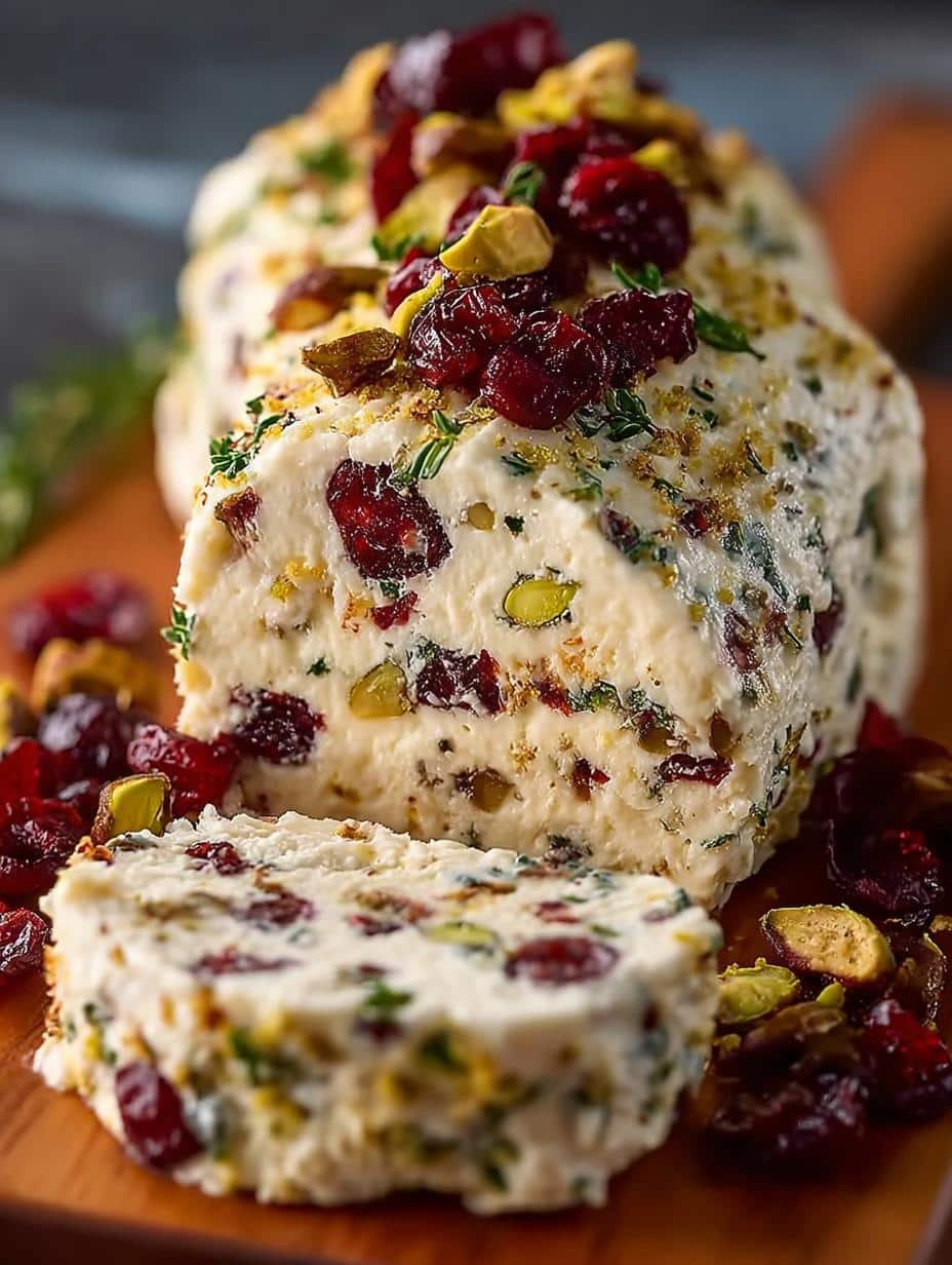 Delicious Cranberry Pistachio Cheese Log for Parties - Cranberry Pistachio Cheese Log - main visual representation