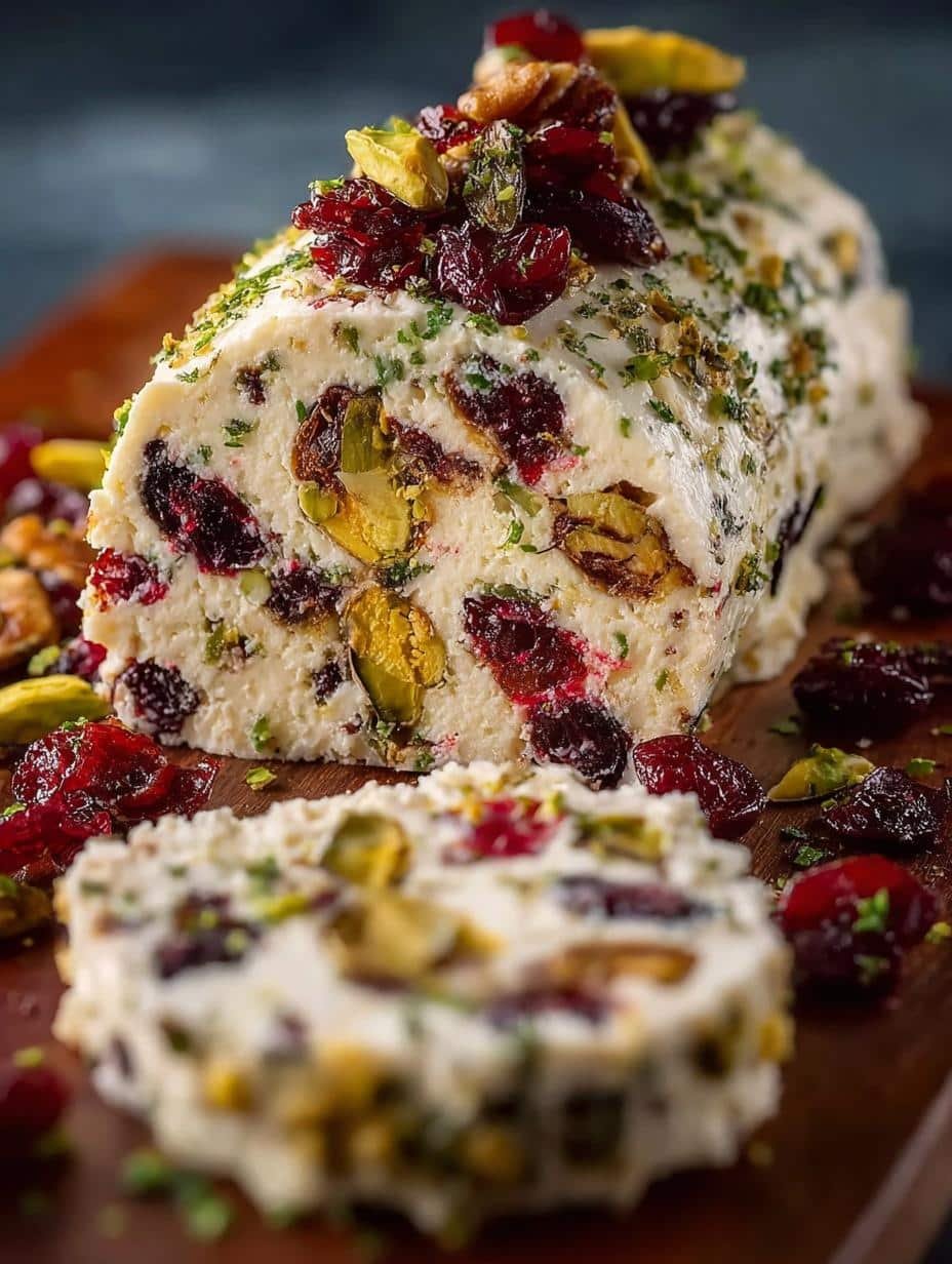 Delicious Cranberry Pistachio Cheese Log for Parties - Cranberry Pistachio Cheese Log - additional detail
