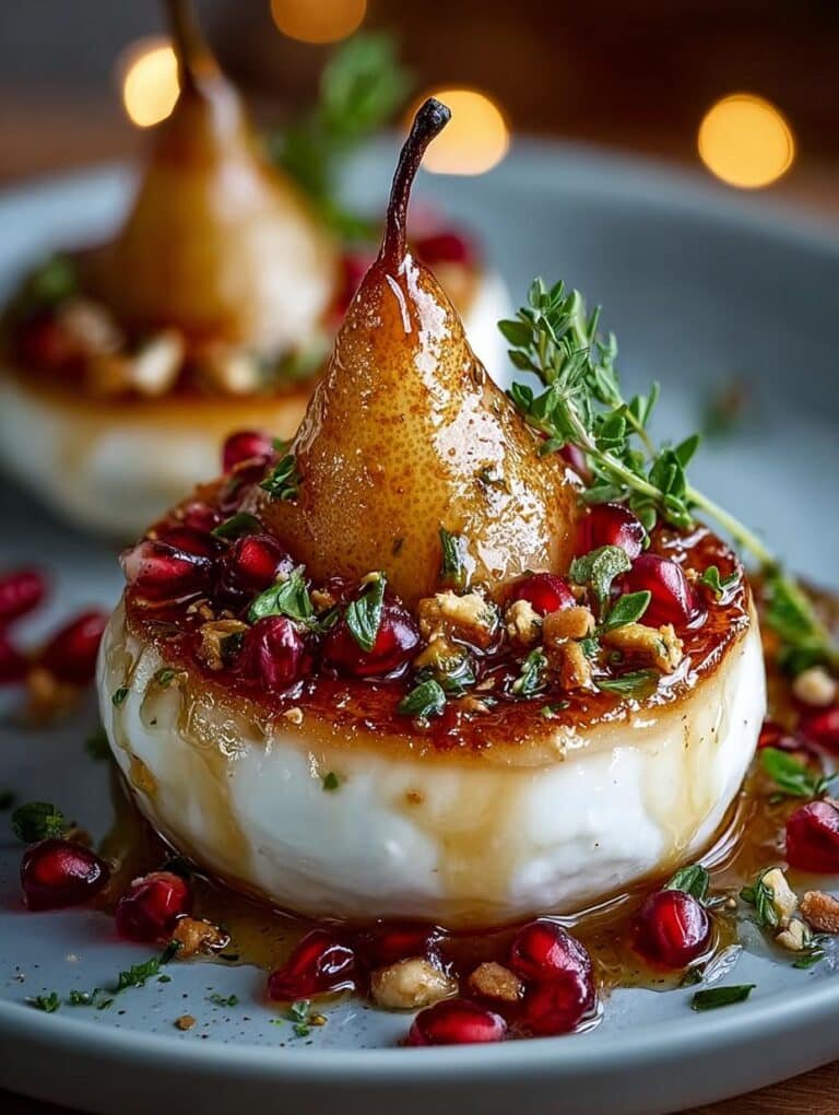 Golden Caramelized Pear Burrata