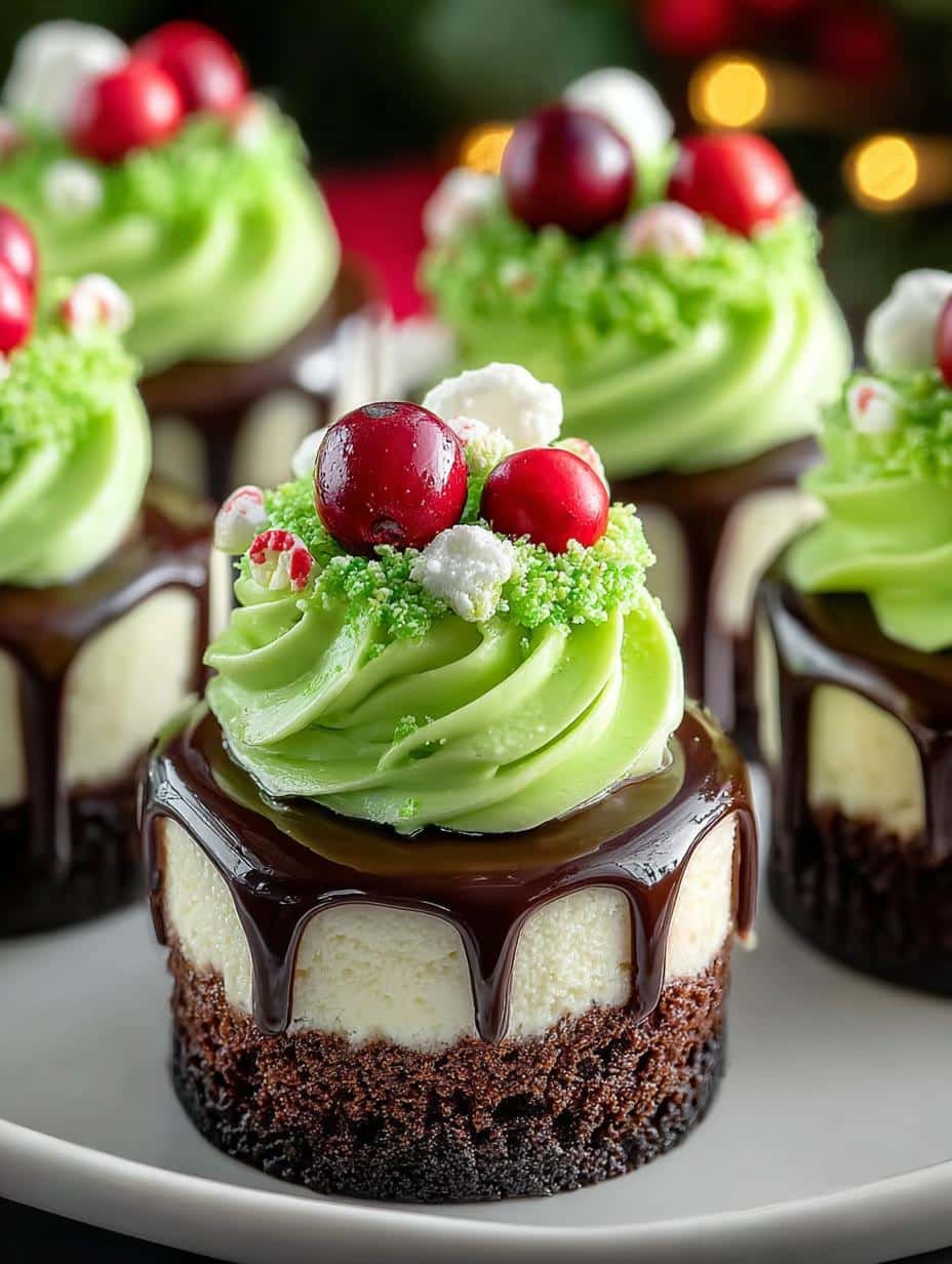 Delightful Grinch Mini Cheesecakes for the Holidays - Grinch Mini Cheesecakes - additional detail