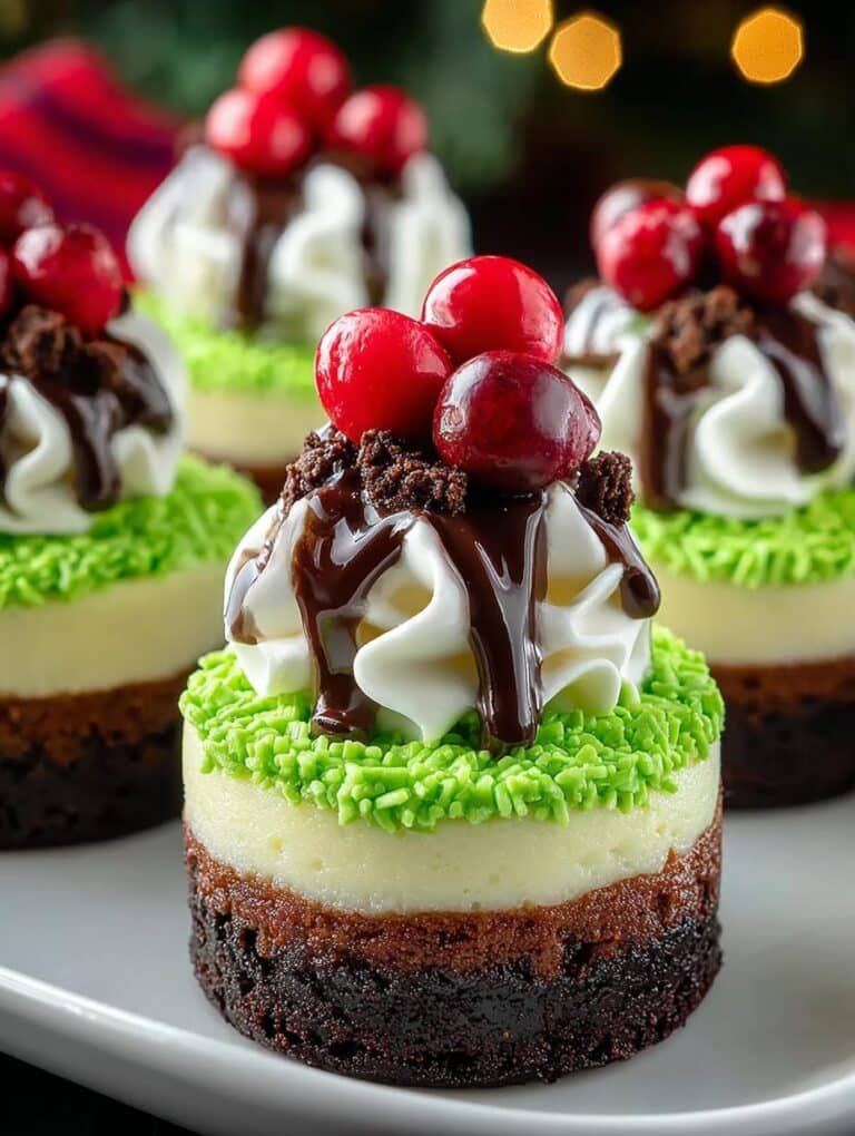 Grinch Mini Cheesecakes
