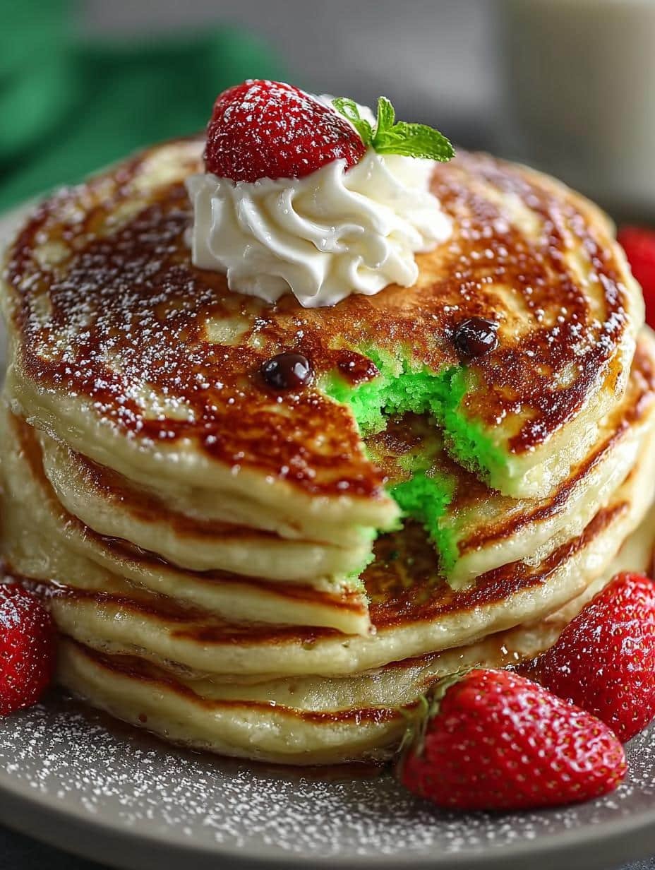 Grinch Pancakes Green Holiday