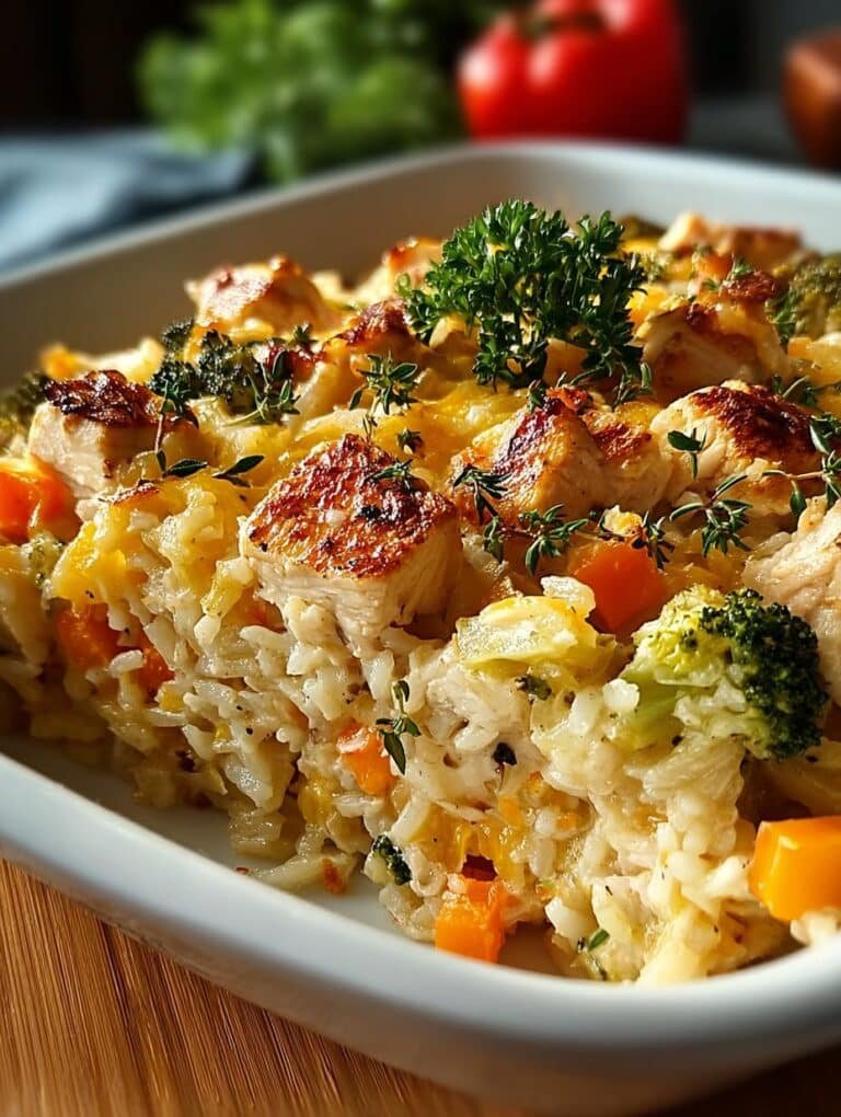 Healthy Chicken Rice Casserole