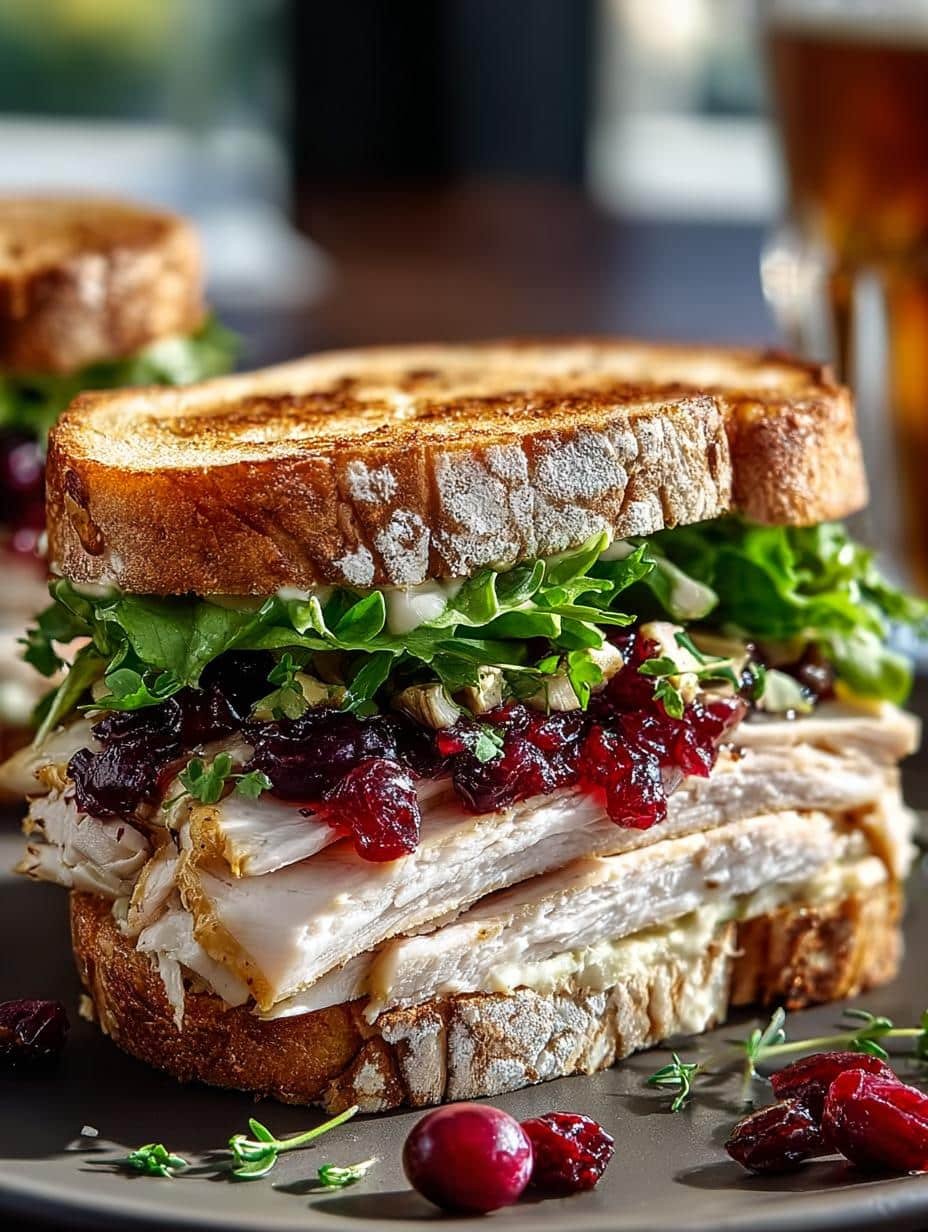 Leftover Cranberry Turkey Sandwich