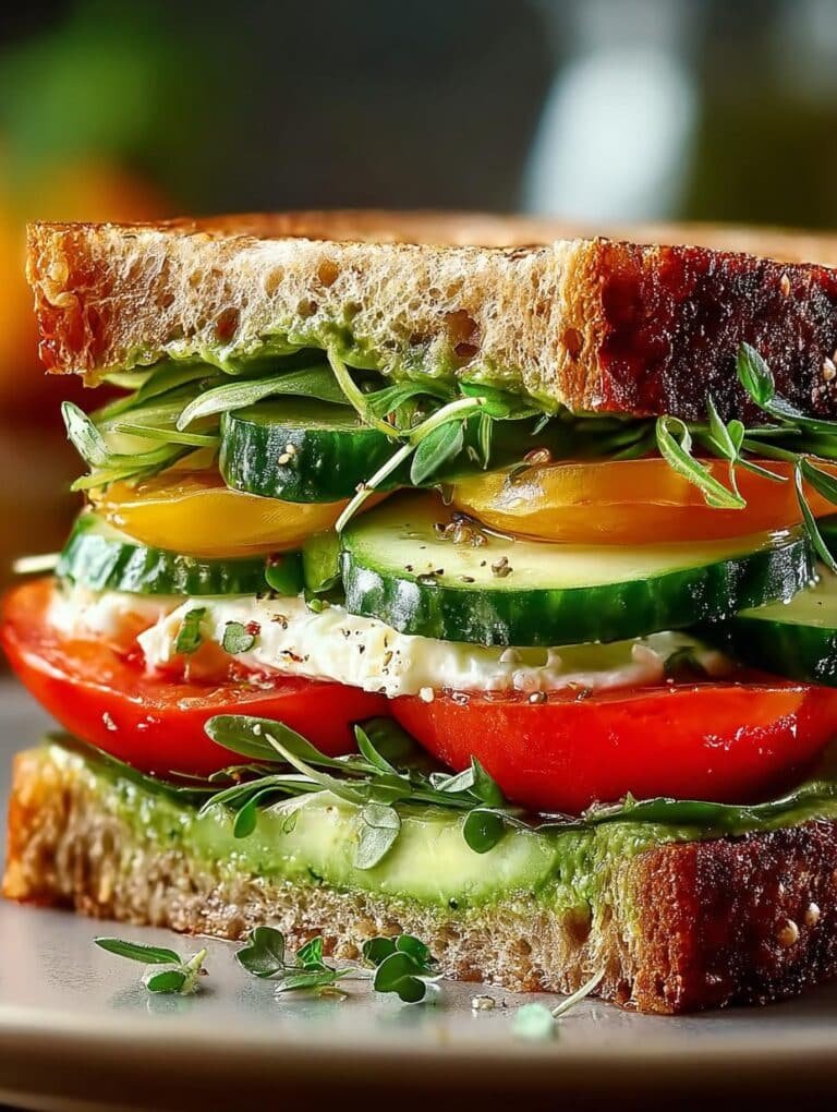 Loaded Cucumber Avocado Sandwich