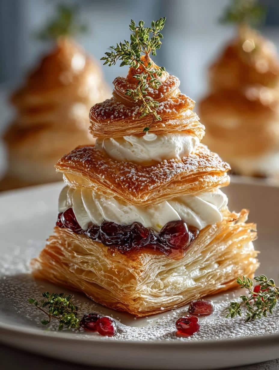 Puff Pastry Trees Burrata with Cranberry Glaze Delight - Puff Pastry Trees Burrata - additional detail