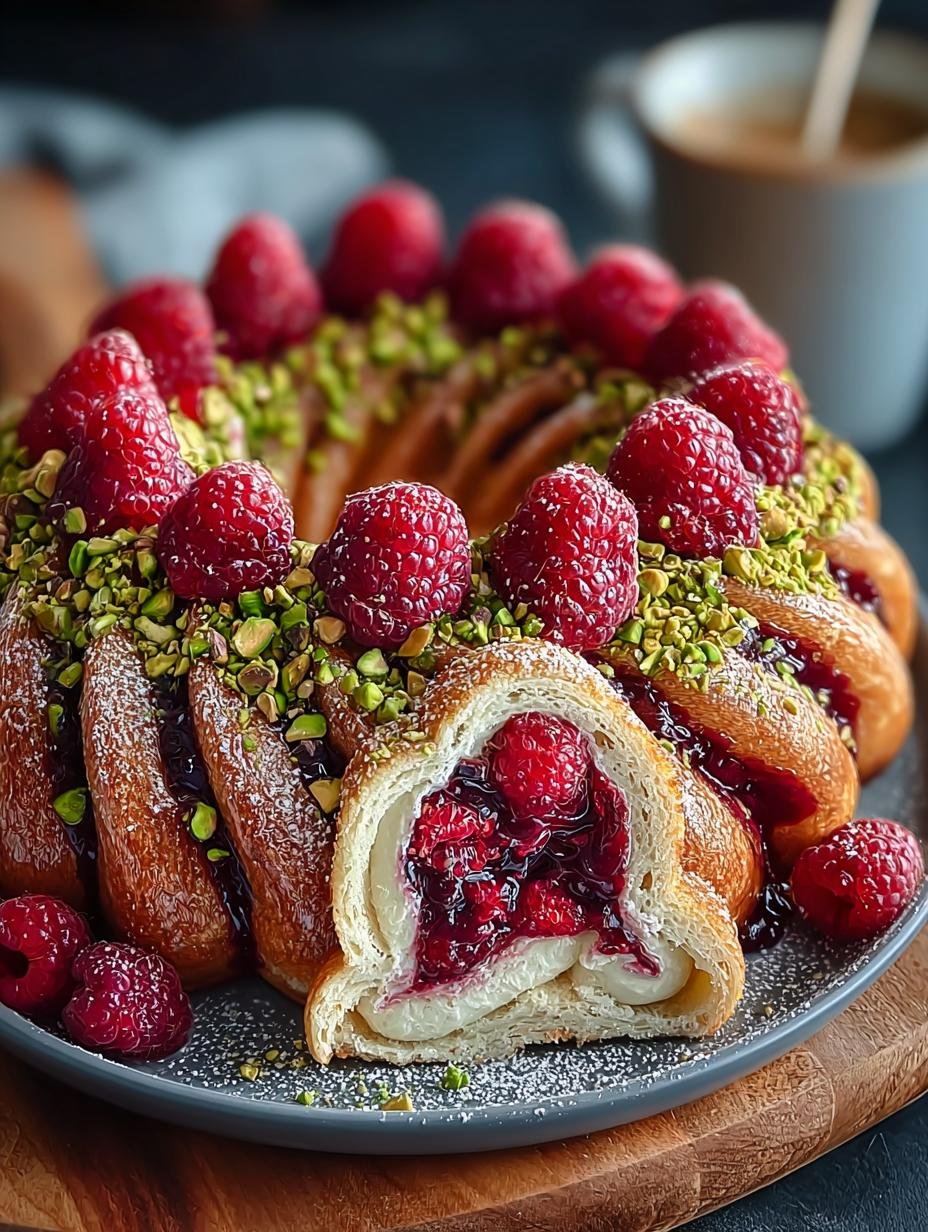 Raspberry Pistachio Wreath: A Vegan Delight for Festivities - Raspberry Pistachio Wreath - additional detail