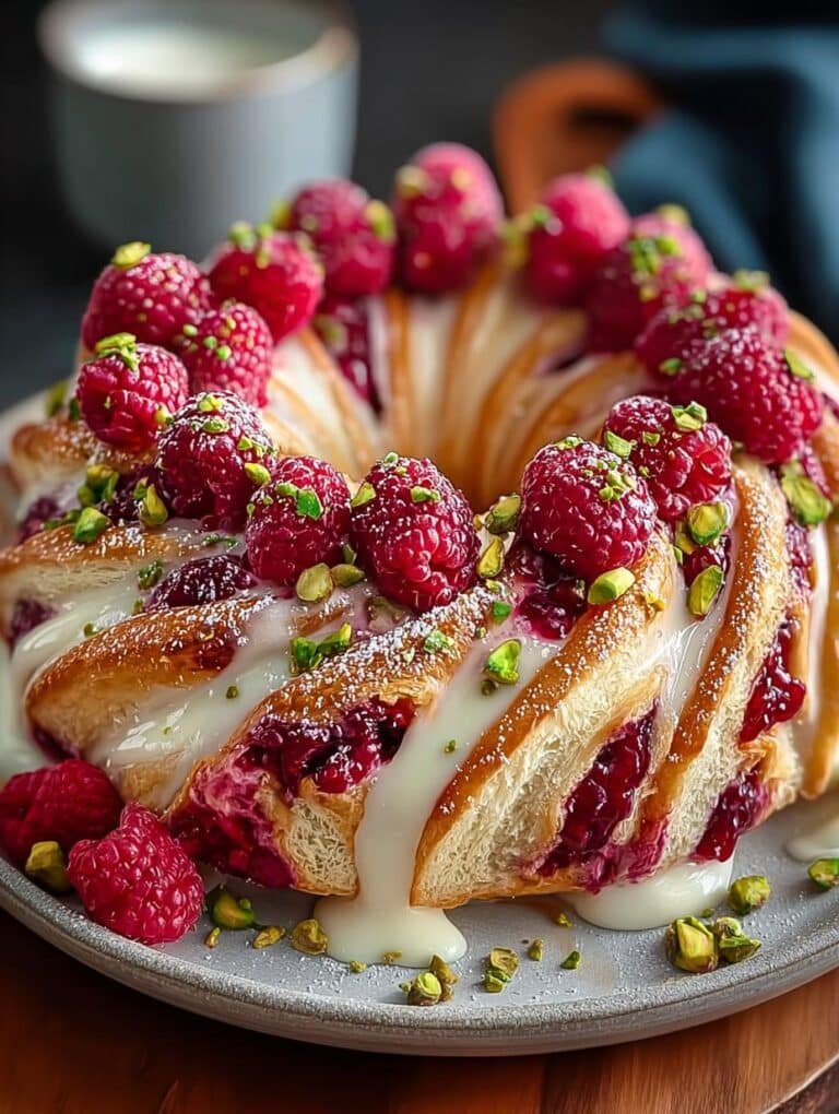 Raspberry Pistachio Wreath