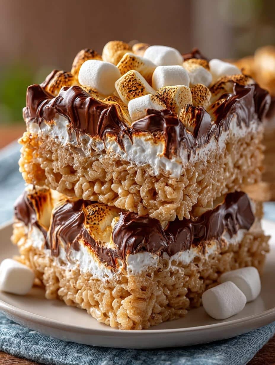S'mores Rice Krispie Treats: 12 Irresistible Squares - Smores Rice Krispie Treats - additional detail