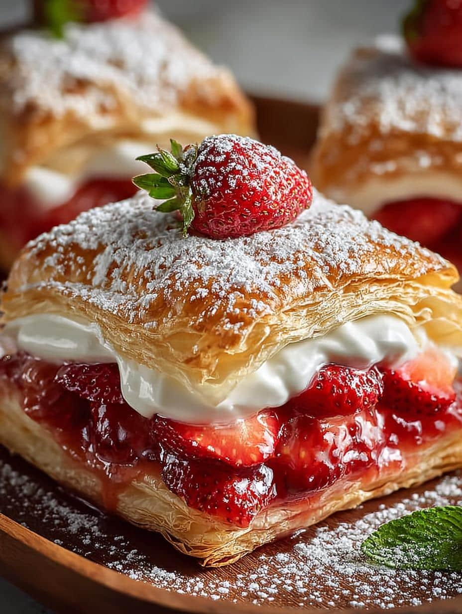 Strawberry Flaky Puff Pastry