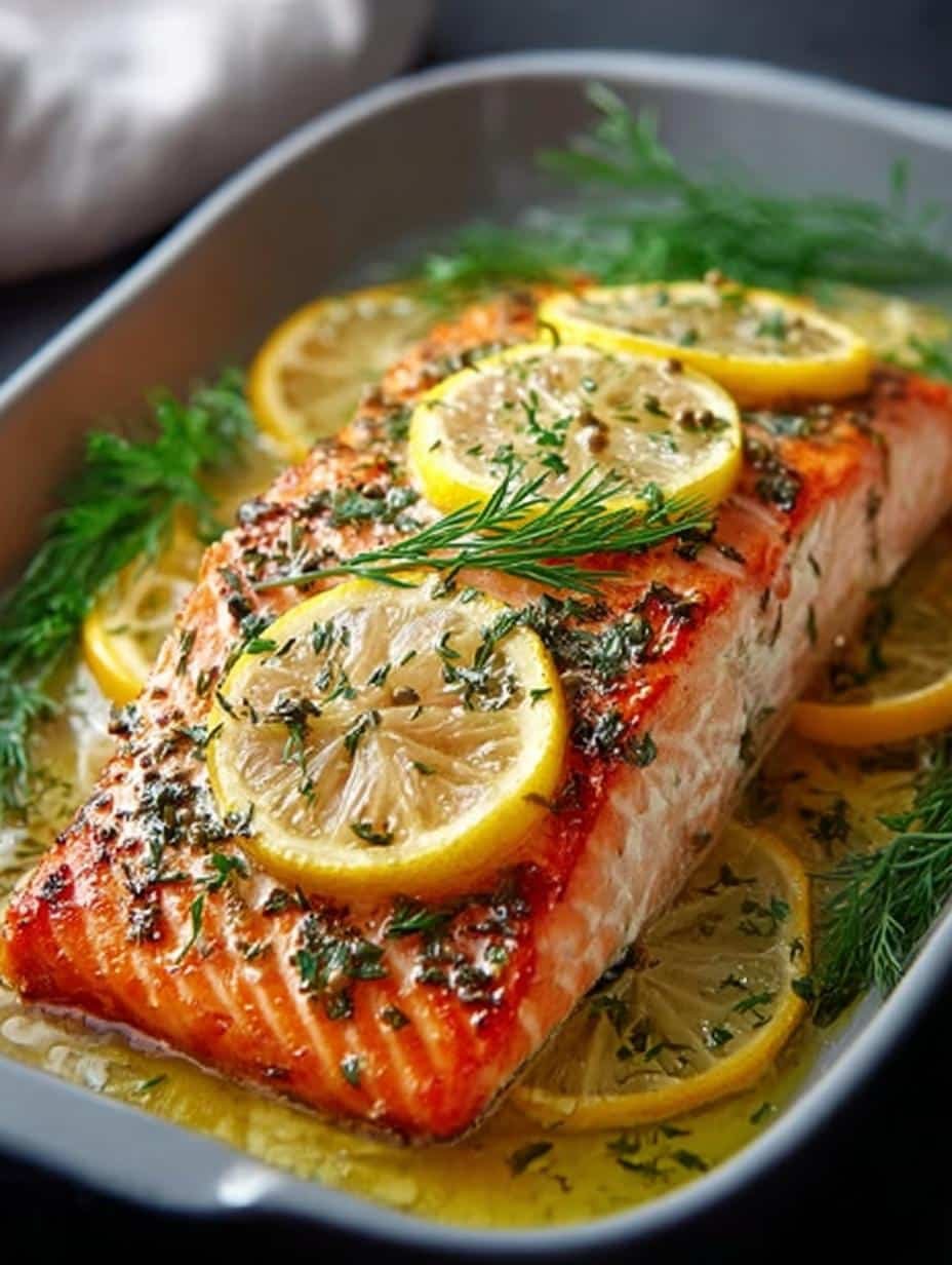 Baked Salmon with Lemon Dill Butter: A Delightful Recipe - Baked Salmon with Lemon - main visual representation