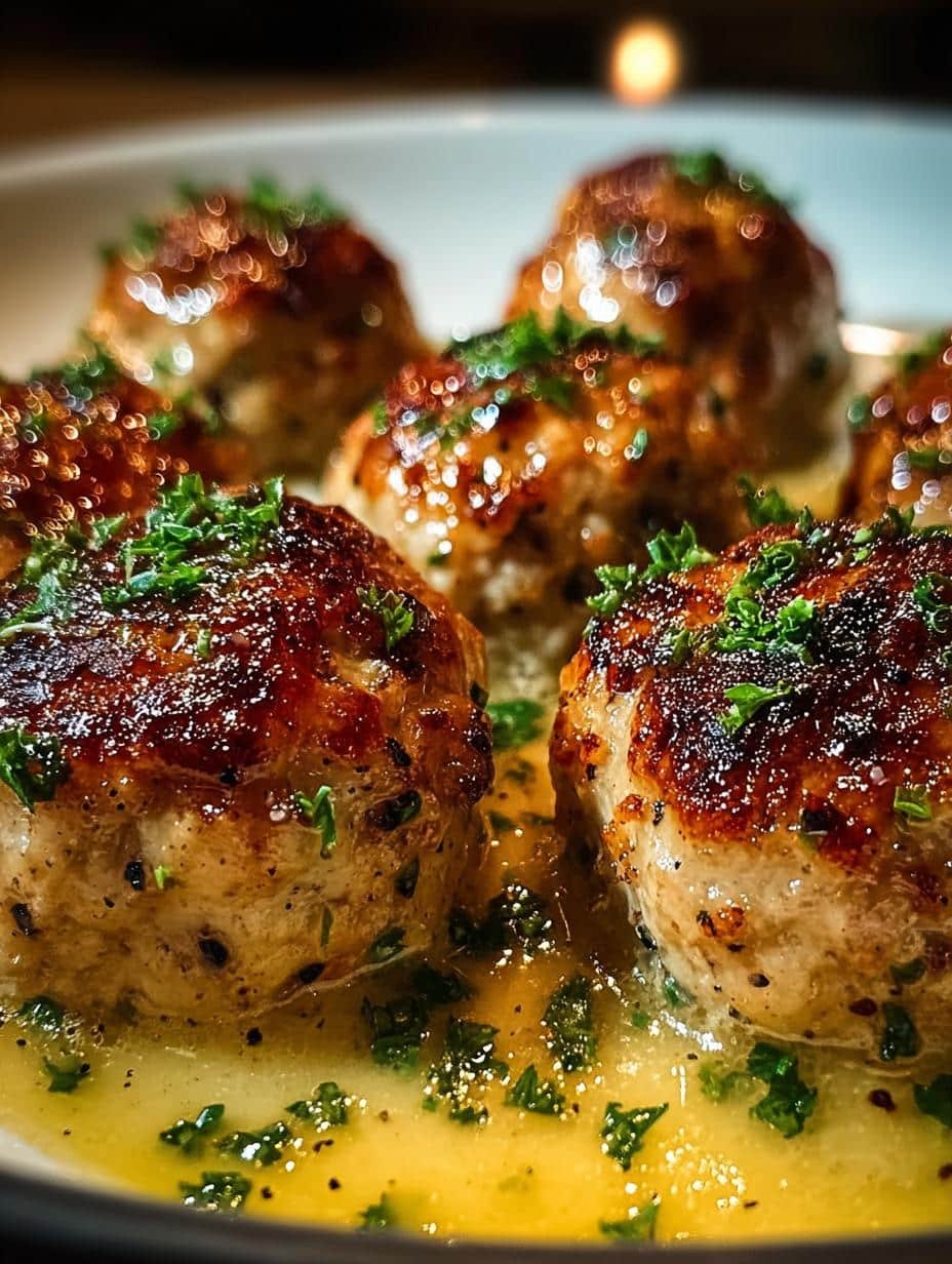 Chicken Romano Meatballs in Zesty Lemon Sauce Delight - Chicken Romano Meatballs - additional detail