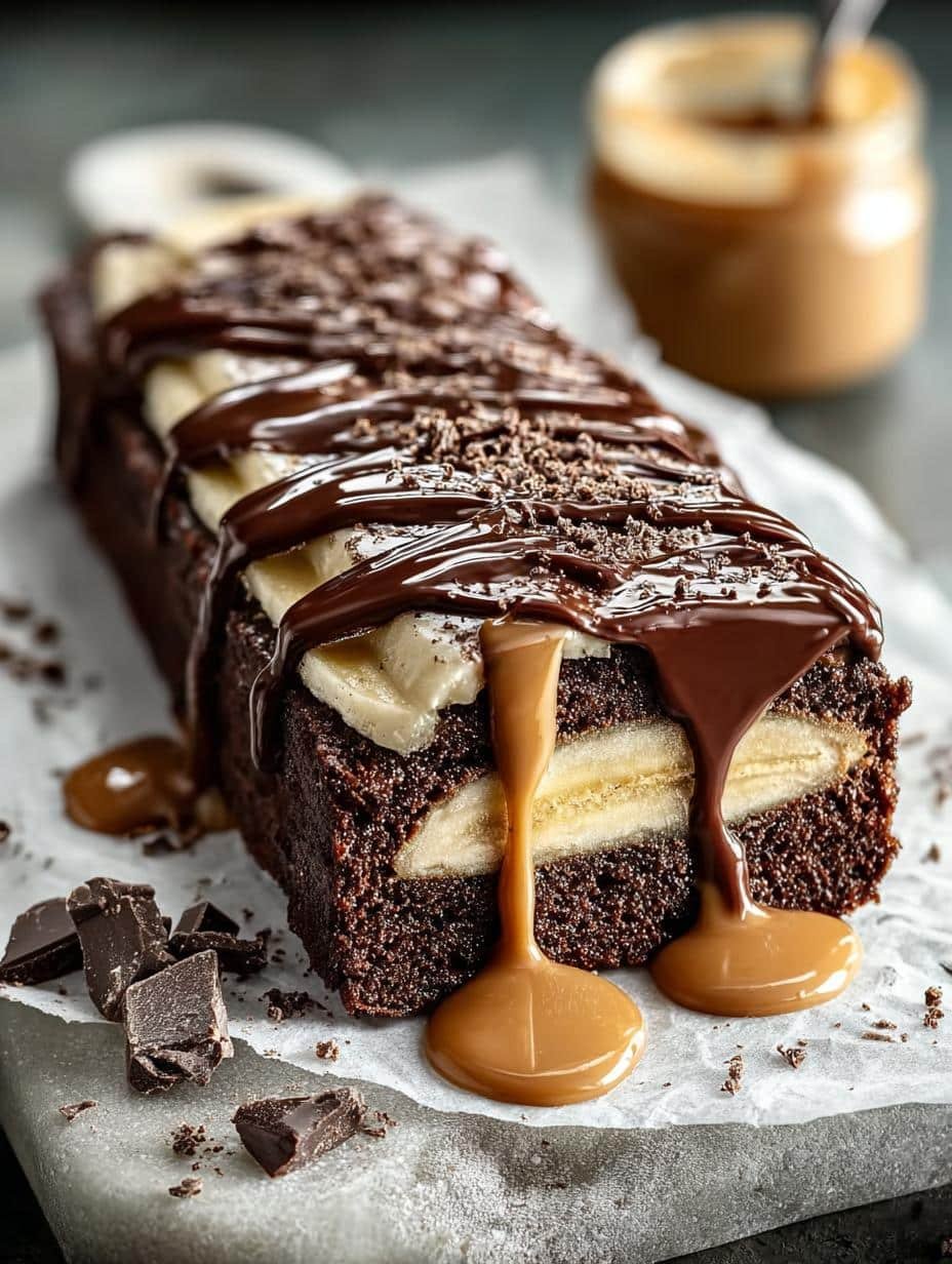 Decadent Chocolate Peanut Butter Banana Bread Bliss - Chocolate Peanut Butter Banana - additional detail