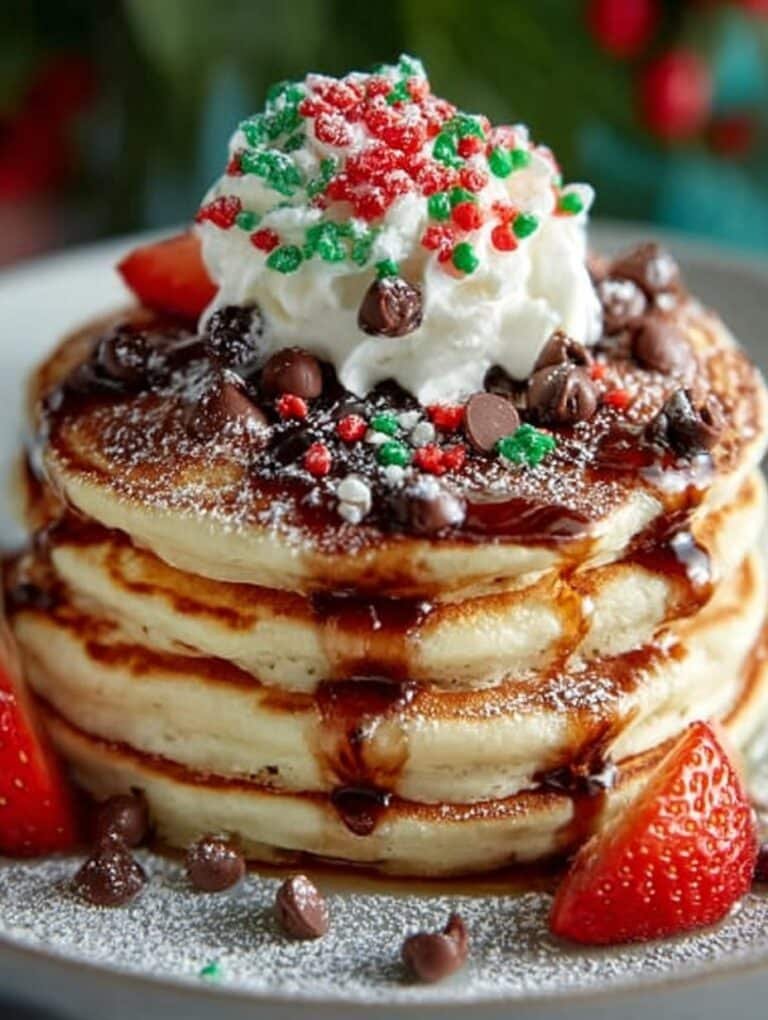 Christmas Chocolate Chip Pancakes