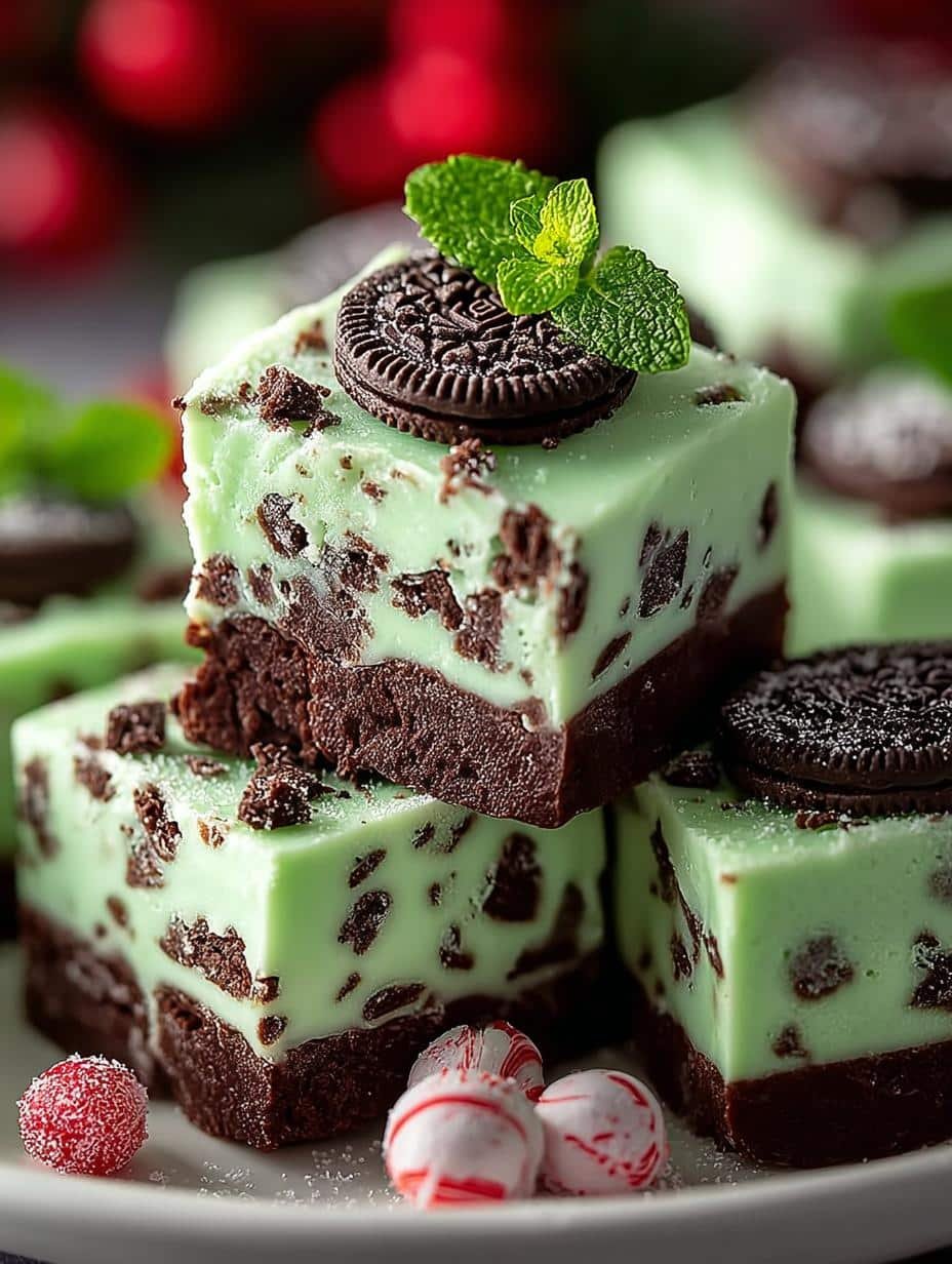Creamy Christmas Mint Oreo Fudge to Delight Everyone - Christmas Mint Oreo Fudge - main visual representation