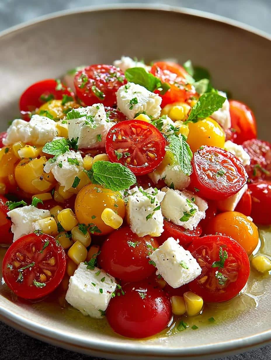 Corn Tomato Feta Salad: 5 Fresh Summer Recipes to Try - Corn Tomato Feta Salad - main visual representation