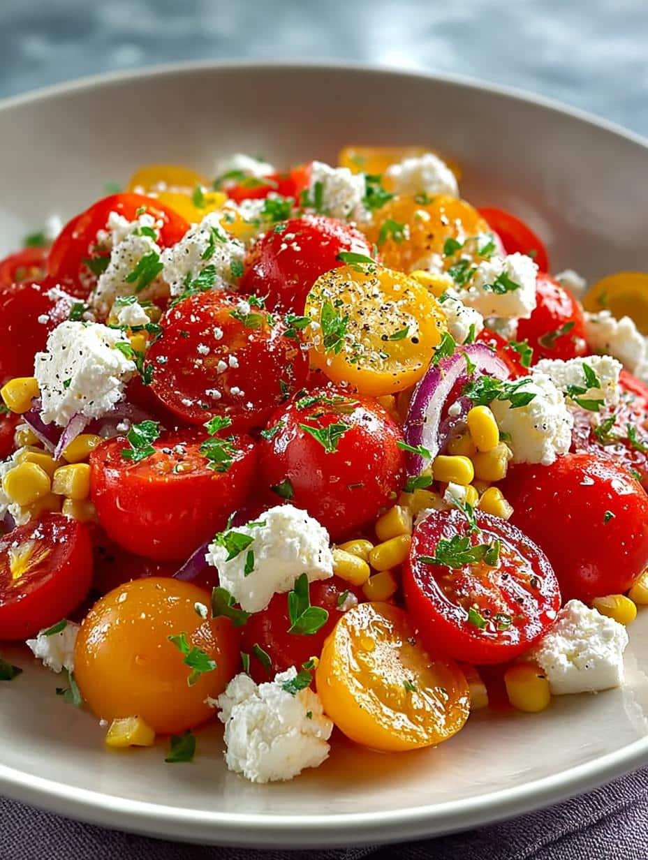 Corn Tomato Feta Salad: 5 Fresh Summer Recipes to Try - Corn Tomato Feta Salad - additional detail